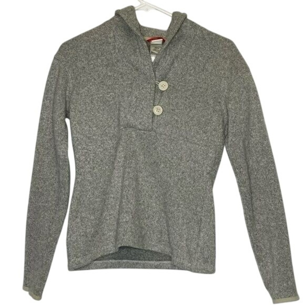 The North Face Gray Wool‎ Blend Button-Up Hoodie Sweater Basic Gorpcore XS